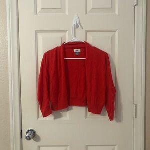 Old Navy Bright Red Open-Front Cropped Cardigan